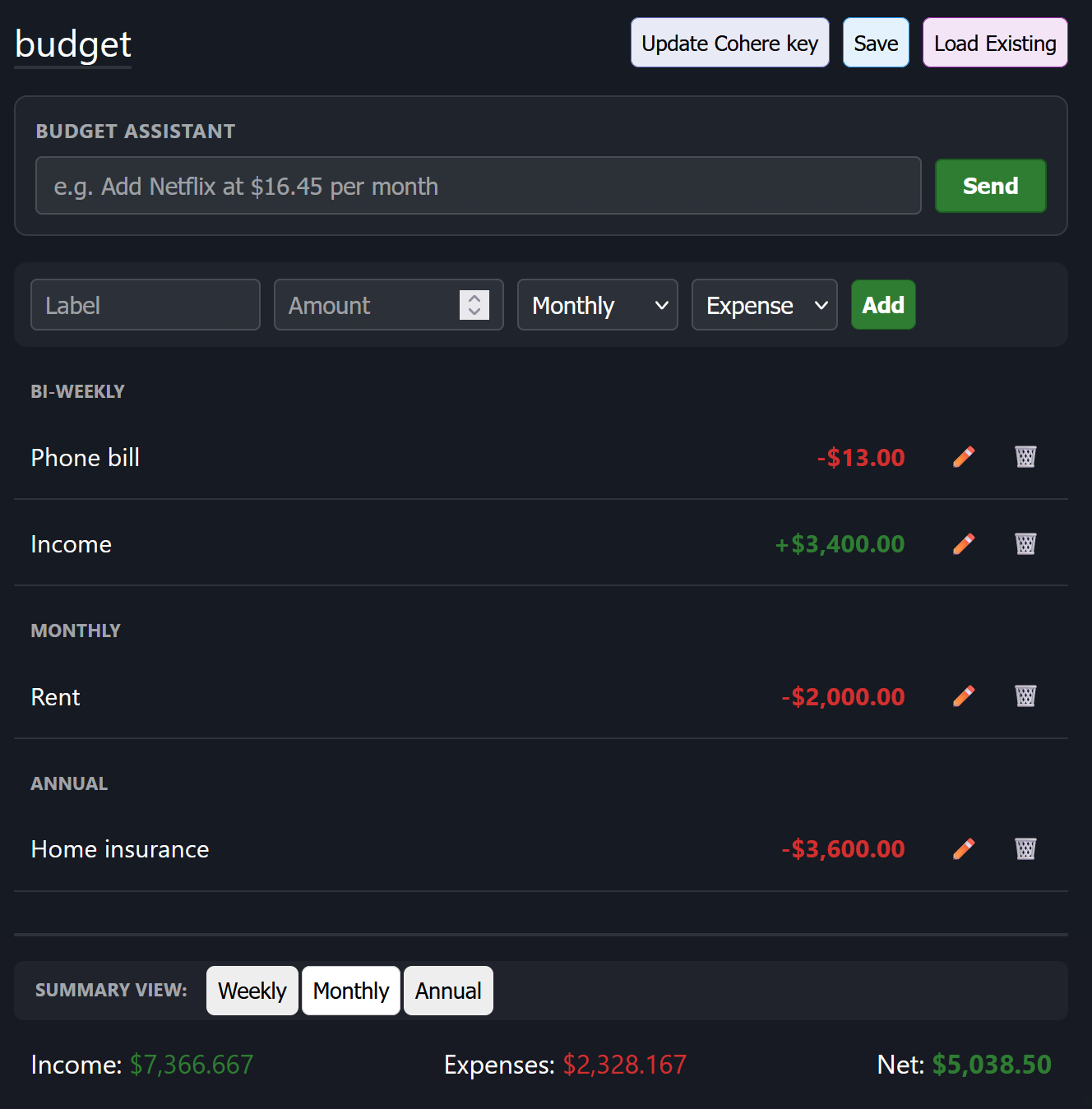 budget tool
